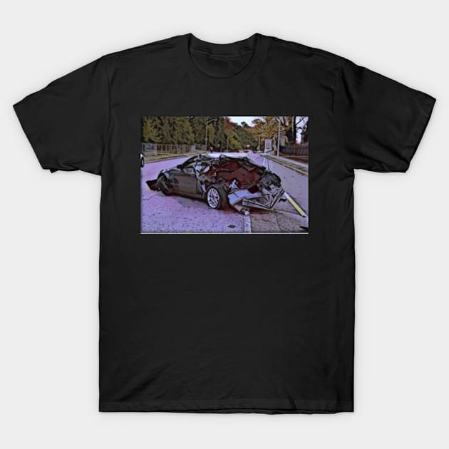 Crashed car T-Shirt by pedjatheshops